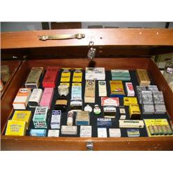 Lot of old medicinal boxes and tins: including- old fly catcher strips, fig syrup, herbal tea, stoma
