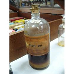 Old bottle with cork of McKesson's Fish Oil (88)