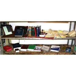 Lot of 2 shelves: Seward Drug Co. old registrars 1955-1960, Ponder and Vest camera catalogue, pharma