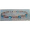 Image 1 : Blue Topaz Bracelet 10 K yellow gold- blue topaz are oval, faceted approx. 3.00 carats, transparent 
