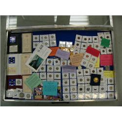 Lot of old Coins and Gemstones and first covers: Brilliant unc. Jefferson nickels, Brilliant unc. Ro