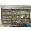 Image 1 : METAL 18 COMPARTMENT PARTS BIN WITH CONTENTS