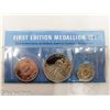Image 1 : 1966 THE SHERRITT MINT FIRST EDITION MEDIALLION SET WITH COA