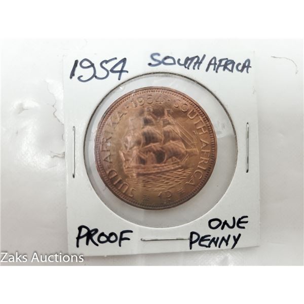 1954 SOUTH AFRICA ONE PENNY COIN