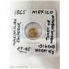 Image 1 : 1865 TRADITIONAL MEXICO WEDDING TOKEN 0.916 GOLD WEIGHING 0.5 GRAMS