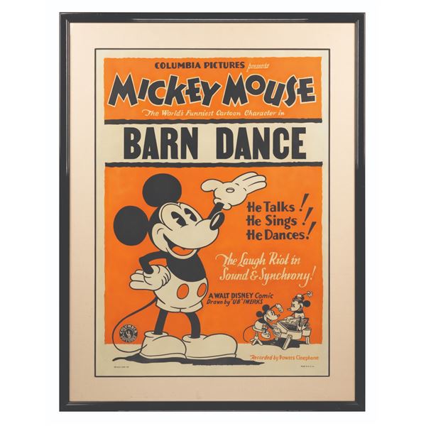 An Original Mickey Mouse Barn Dance Poster.