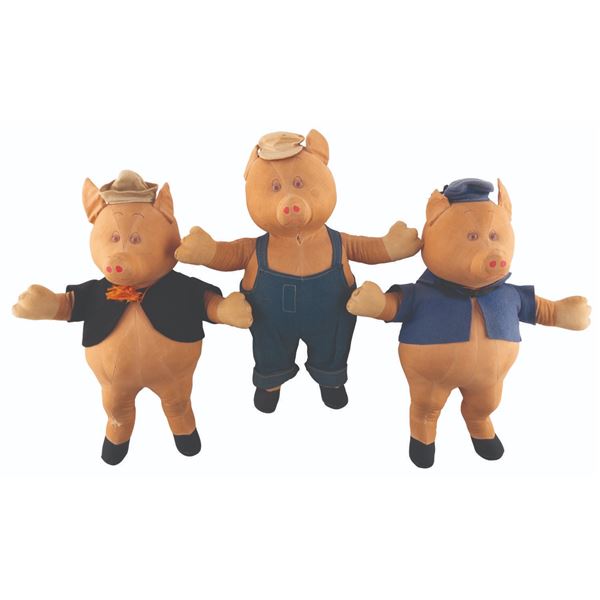 An Extremely Rare Set of Three Little Pigs Dolls.