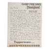 Image 3 : A Disneyland Camp Fire Days Letter and Forms.