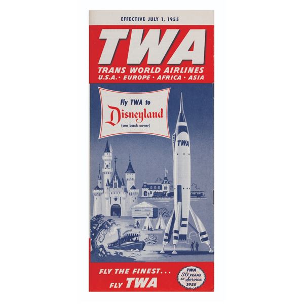 A "Fly TWA to Disneyland" Brochure.