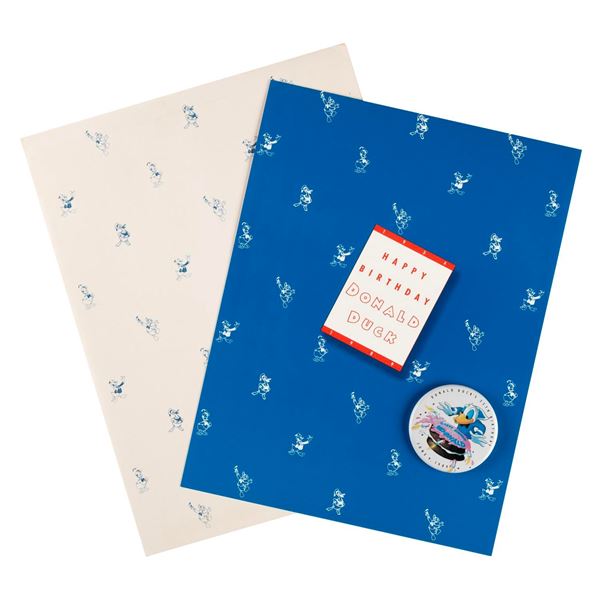 A Donald Duck 55th Birthday Print and Button.