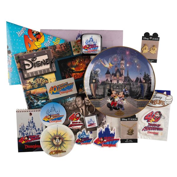 A Collection of Disneyland 40th Anniversary Souvenirs.