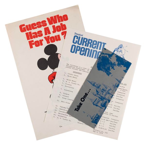 A Collection of Disneyland Employment Items.