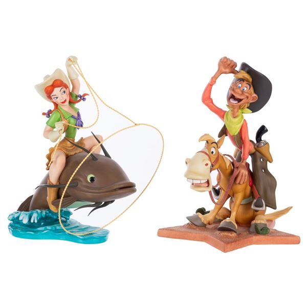 A Set of Pecos Bill and Slue Foot Sue Figurines.