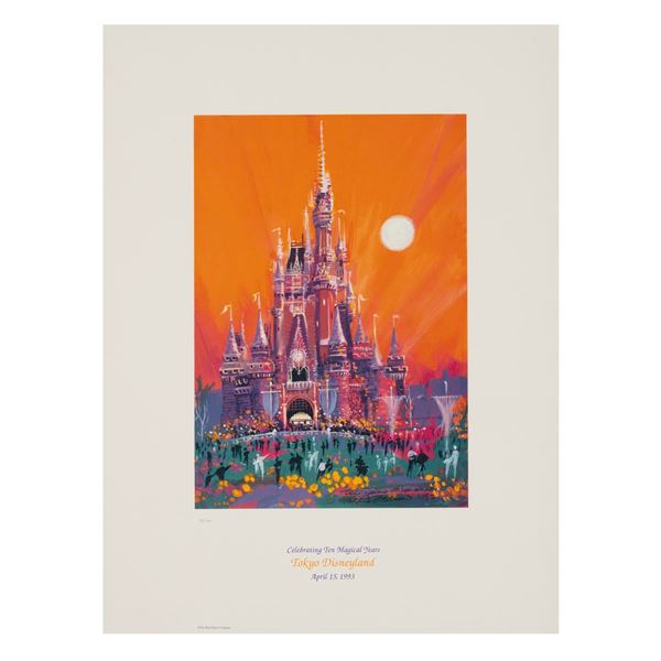 A Tokyo Disneyland 10th Anniversary Lithograph.