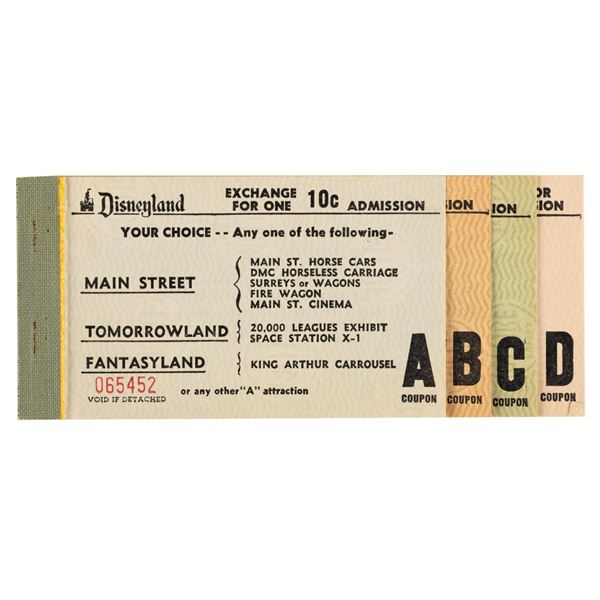 A Rare "Day at Disneyland" Junior Ticket book.