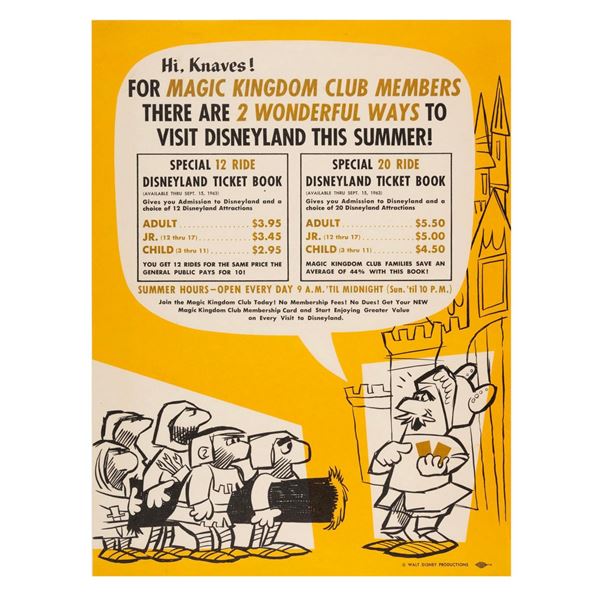 A 1963 Magic Kingdom Club Summer Flyer.