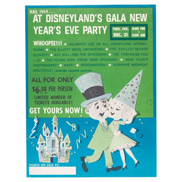 A Disneyland's Gala New Year's Eve 1963 Party Flyer.