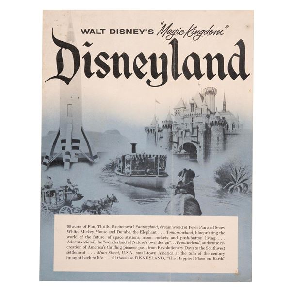 A 1955 Disneyland Informational Brochure.