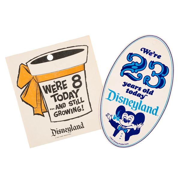 A Pair of Disneyland Birthday Hanging Tags.