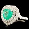 Image 1 : 2.23ct Emerald & 1.79ctw Diamond Ring in 18K Gold