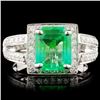 Image 2 : 2.17ct Emerald & 0.57ctw Diamond Ring in 18K Gold