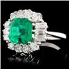 Image 2 : 18K Gold Ring with 2.80ct Emerald & 1.00ctw Diam