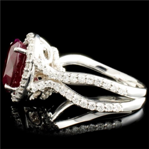 14K Gold Ring w/ 3.53ct Ruby & 0.90ctw Diamonds