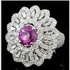 Image 1 : 1ct Pink Sapphire & 3.2ct Diam 18K White Gold