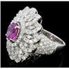 Image 3 : 1ct Pink Sapphire & 3.2ct Diam 18K White Gold