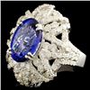 Image 1 : 8.04ct Tanzanite & 3.97ctw Diam Ring in 18K Gold