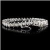 Image 1 : 5ctw Diamond Bracelet in 14K White Gold