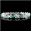 Image 1 : 14K Gold Bracelet 6.10ctw Emerald and 1.85ctw Diam