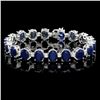 Image 2 : Sapphire & Diam Bracelet: 40.00ct & 1.50ct 14k Gol