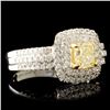 Image 3 : 18K Gold Ring: 1.30ctw Fancy Diamonds