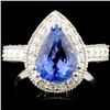 Image 2 : 18K Gold Sapphire & Diam Ring: 3.58ct & 1.79ctw