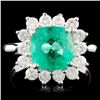 Image 2 : 2.46ct Emerald & 0.81ctw Diamond Ring in 18K Gold