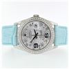 Image 2 : 36MM Floral Blue Rolex DateJust with Diamonds