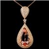 Image 1 : 18K Rose Gold Morganite 10.84ct & Diamond 0.92ctw