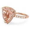 Image 1 : 14K Gold Ring: 10ct Morganite & 0.65ct Diamond
