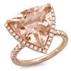 Image 2 : 14K Gold Ring: 10ct Morganite & 0.65ct Diamond