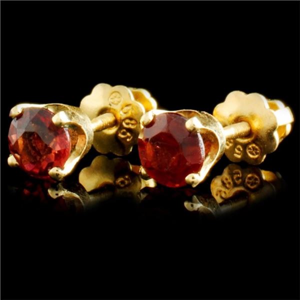 0.54ct Garnet Earrings in 14K Gold