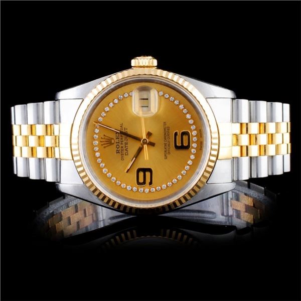 36mm Rolex DateJust Watch with Diamonds