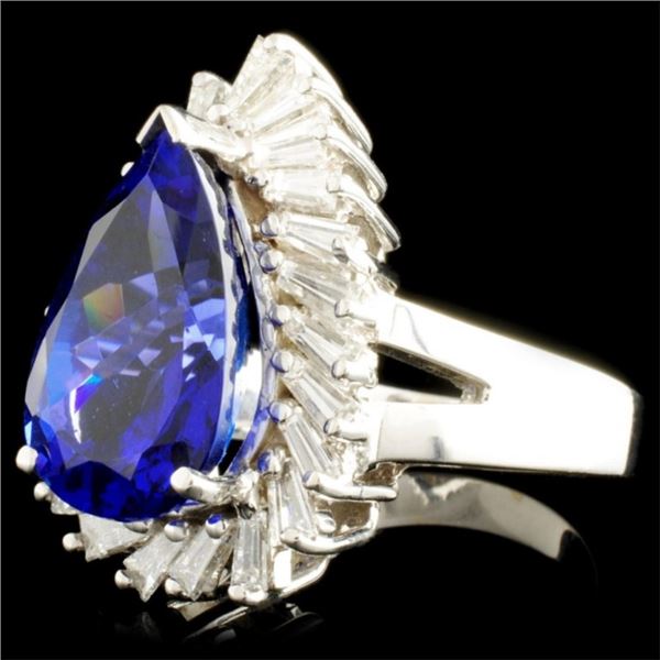 7.45ct Tanzanite & 1.31ctw Diam Ring in 18K Gold