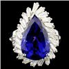 Image 2 : 7.45ct Tanzanite & 1.31ctw Diam Ring in 18K Gold