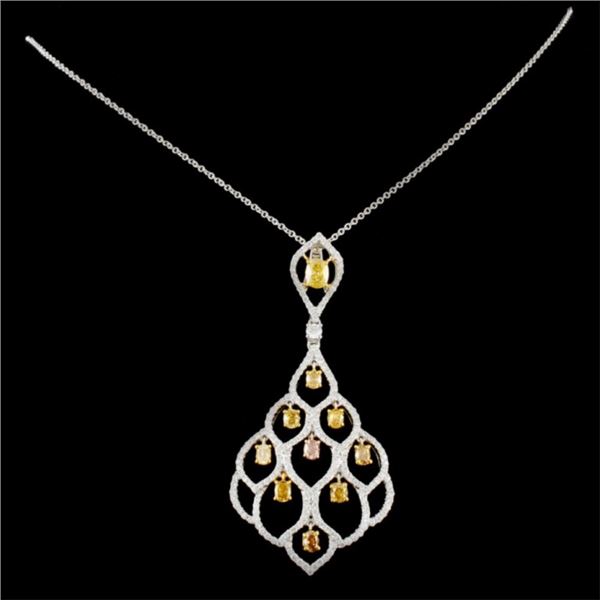 2.16ctw Fancy Diamond Pendant in 18K Gold