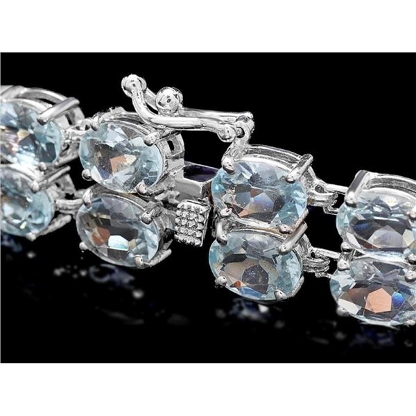 14k Gold Bracelet 25ct Aquamarine & 1.5ct Diamonds