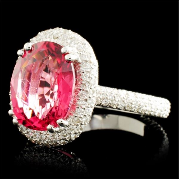 4.19ct Tourmaline & 1.32ctw Diam Ring in 18K Gold