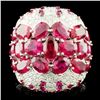 Image 2 : 9.38ct Ruby & 0.88ctw Diamond Ring - 18K Gold