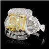 Image 1 : 6.30ctw Fancy Color Diamond Ring in 18K WG