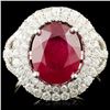 Image 2 : 14K Gold Ruby 5.57ct & Diamond Ring 1.49ctw